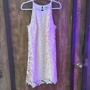 a new day Cream Lace Mini Dress